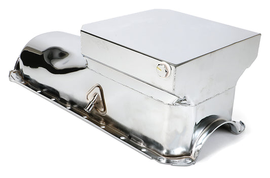 Trans-Dapt Performance 1965-95 Chevy 396-454 Street And Strip Oil Pan (6 Qts.); 8-1/4 In. Deep- Chrome 9728