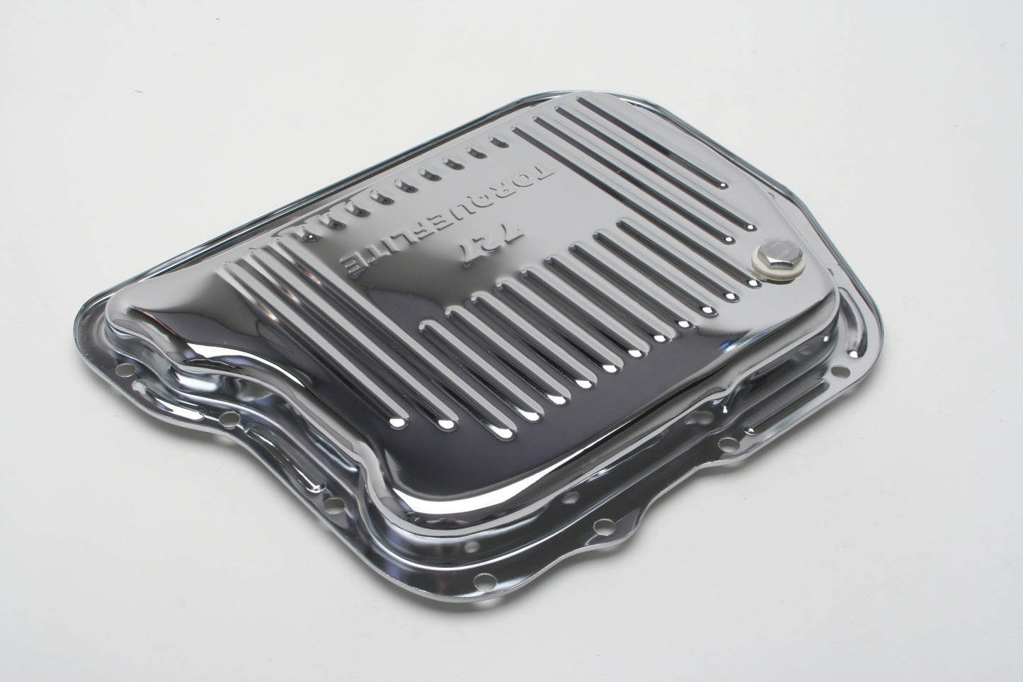 Trans-Dapt Performance Mopar Torqueflite 727- Chrome Transmission Pan; Stock Capacity; Stock Depth; Finned Bottom 9733