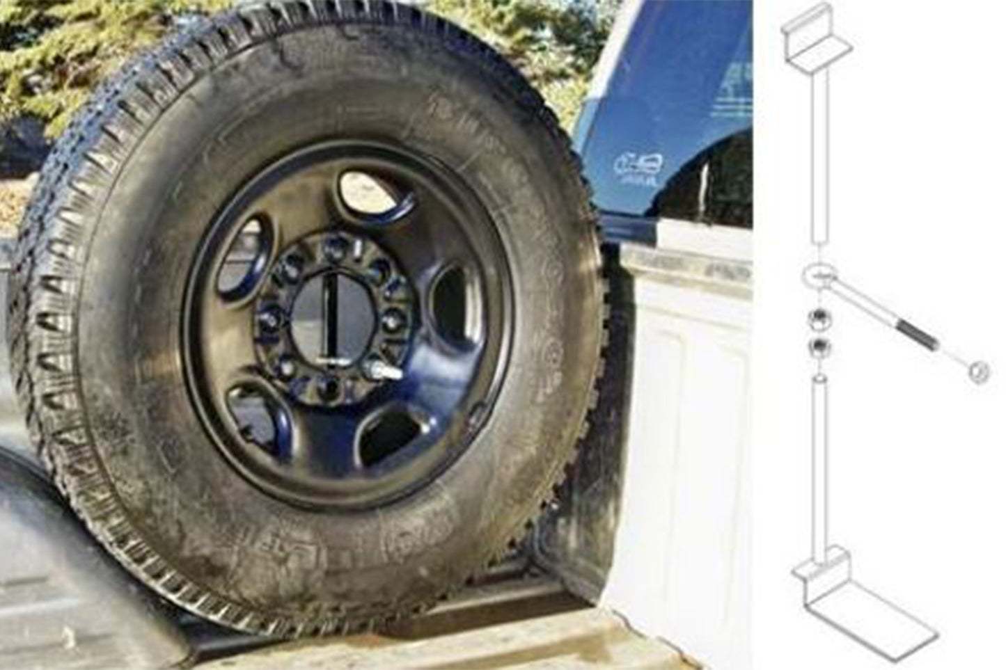 Titan Fuel Tanks Spare Tire Buddy In Bed Tire Mount 9901330