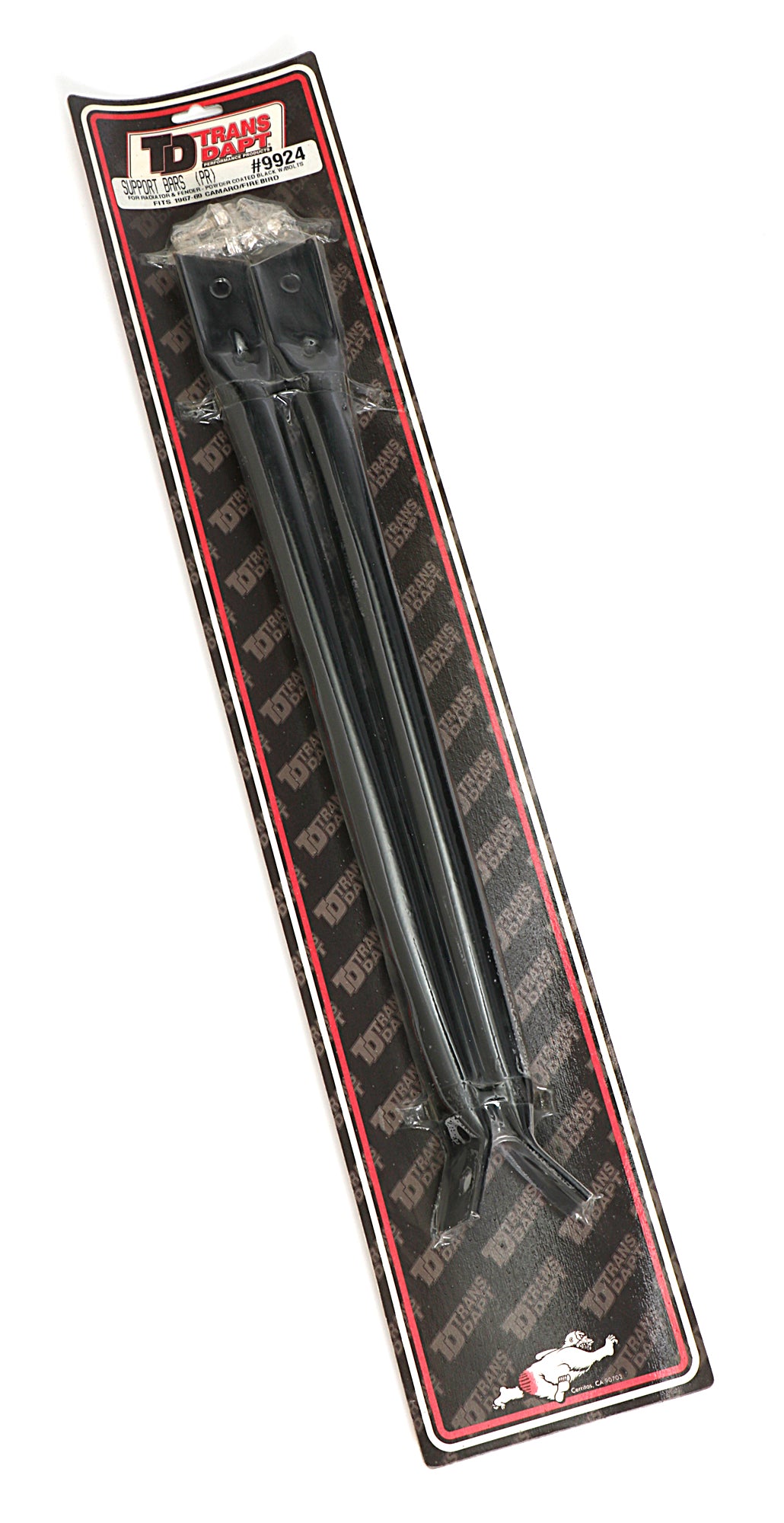 Trans-Dapt Performance Radiator Support Bars; 1967-69 Camaros And Firebirds (Pr.)- Asphalt Black 9924