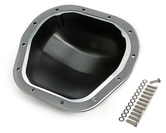 Trans-Dapt Performance Sterling 12 Bolt Style Black Powder-Coated Aluminum Differential Cover With Polished Fins 9940