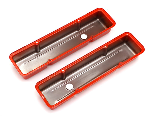 Trans-Dapt Performance Chevy 283-400 Short Orange Powder Coated Valve Covers 9970