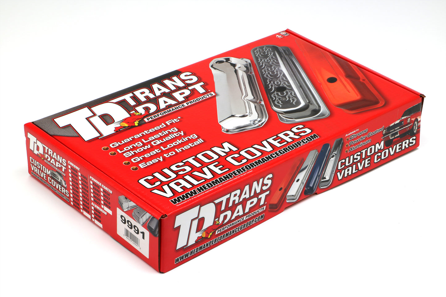Trans-Dapt Performance Chevy 396-502 Tall Orange Powder Coated Valve Covers 9991