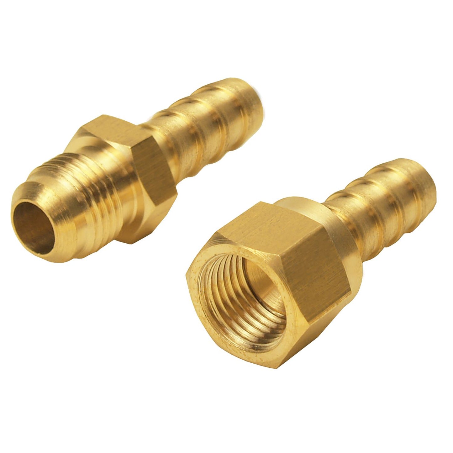 Derale 9/16"-24 45 Degree SAE Male/Female Cooling Line Radiator Adaptor Fittings 13034