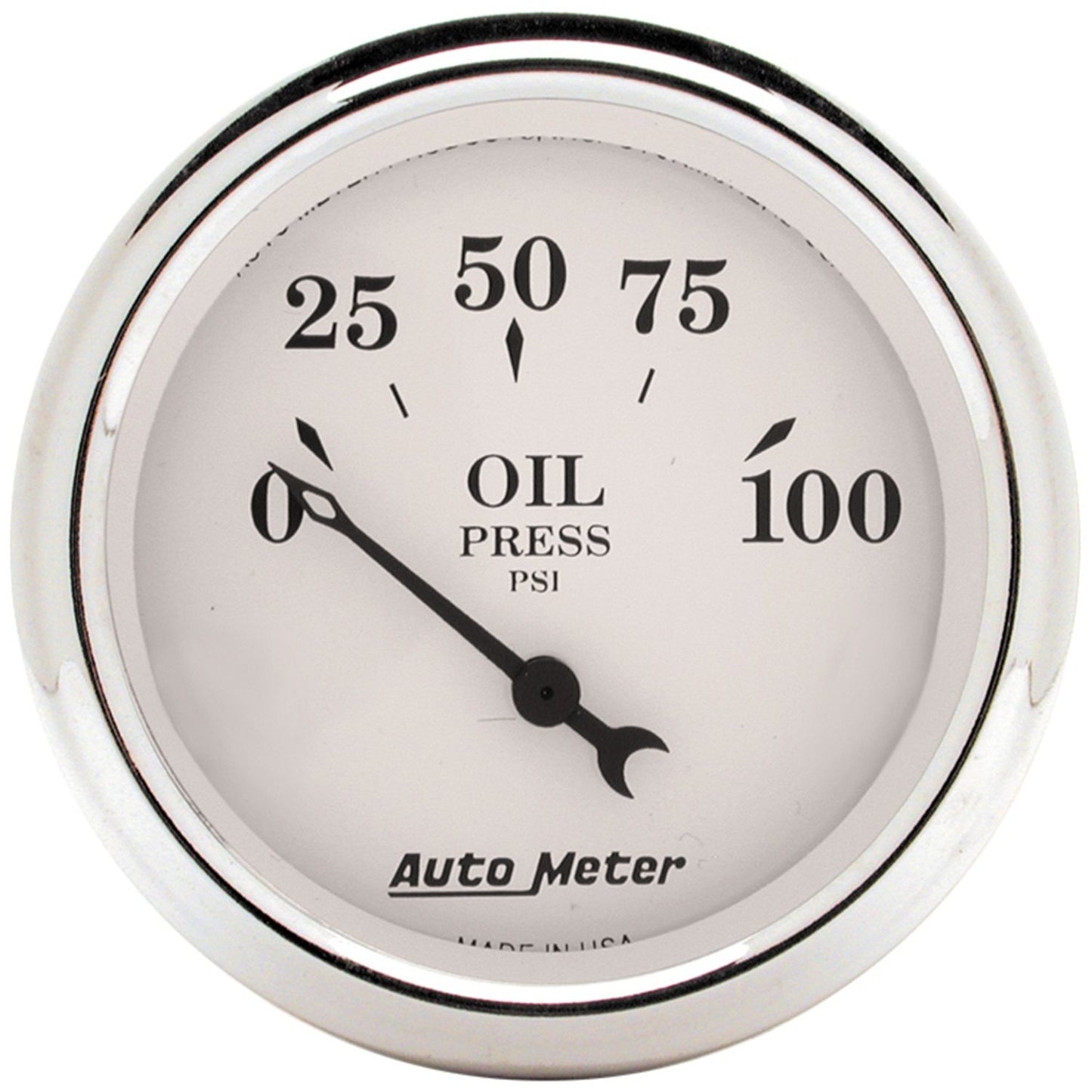 AutoMeter 2-1/16 in. OIL PRESSURE 0-100 PSI OLD-TYME WHITE 1628
