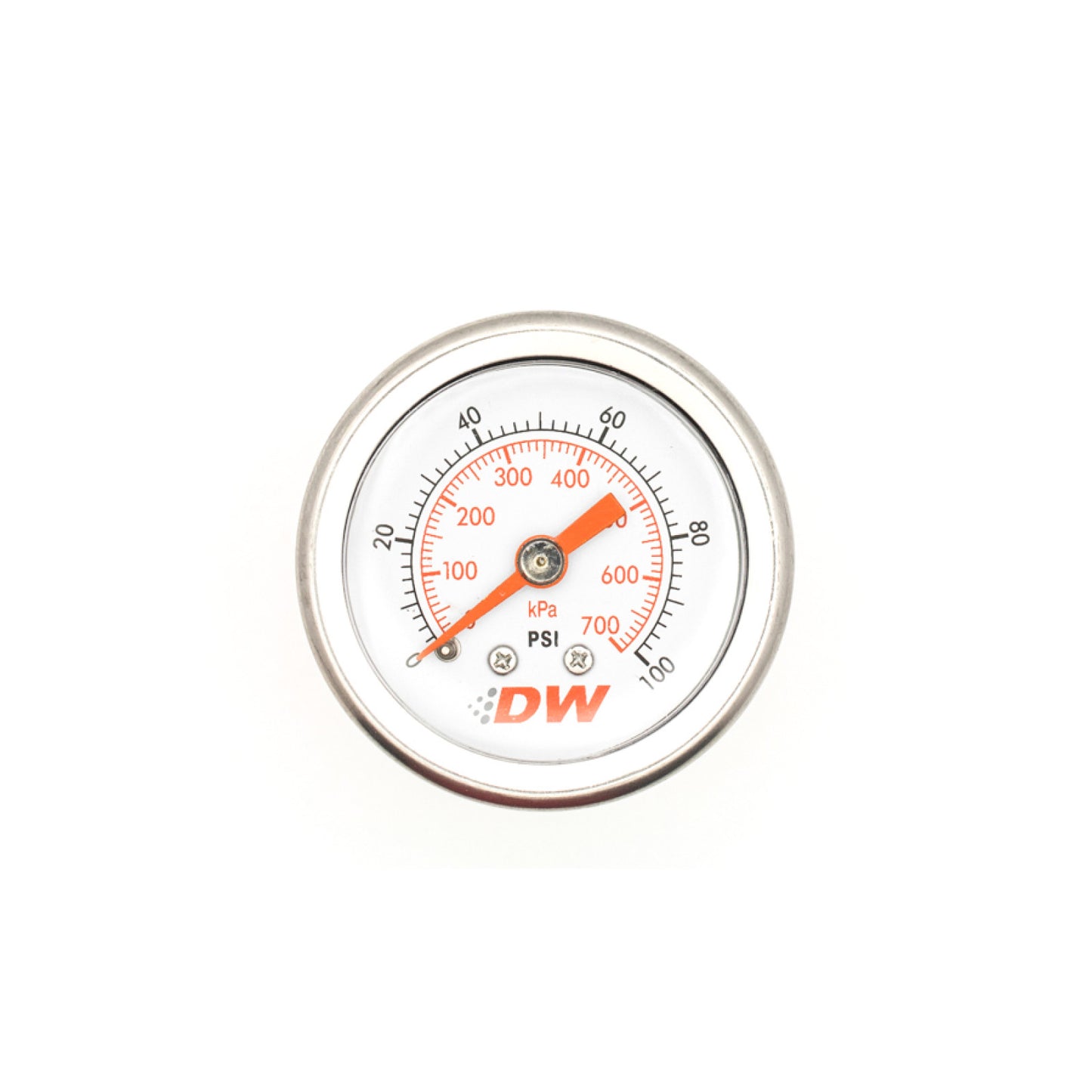 Deatschwerks Mechanical fuel pressure gauge. 1/8 NPT. 0-100 psi. 1.5" diameter. White face DEW-6-01-G