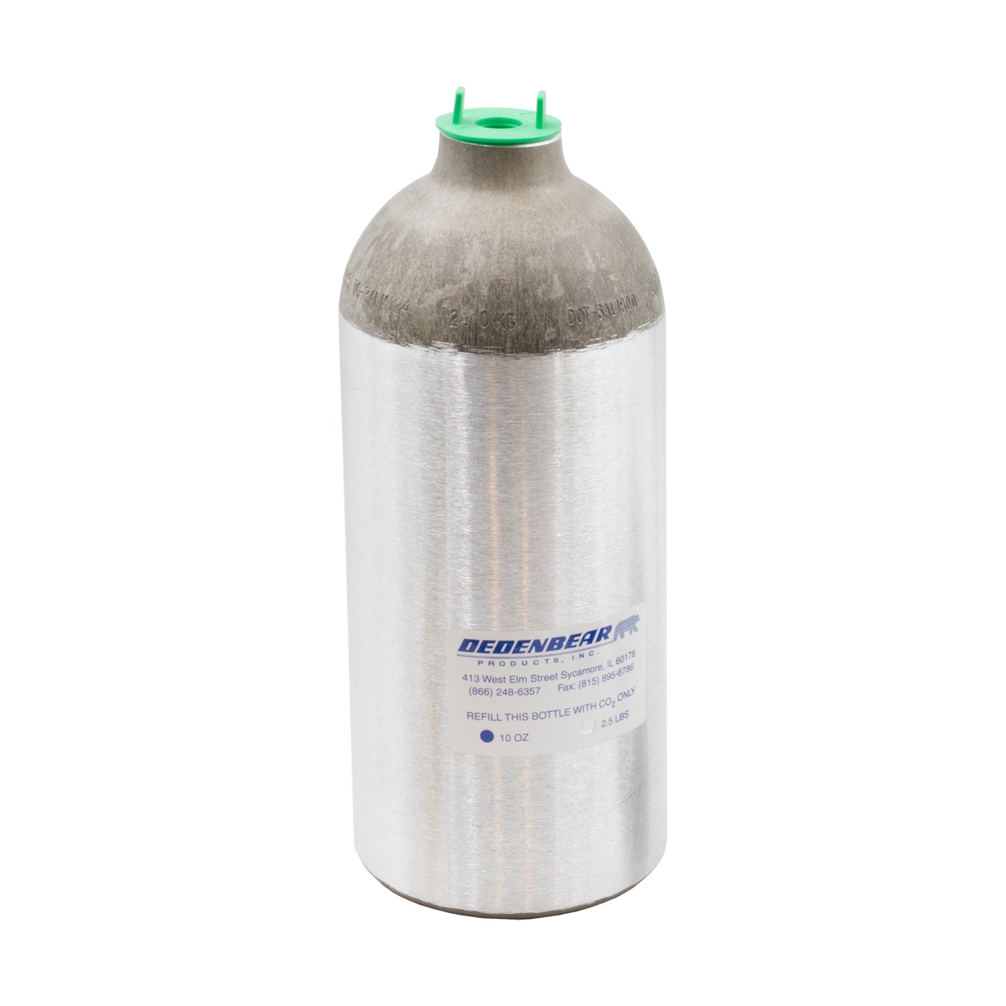 Dedenbear CO2 BOTTLE ONLY (NO VALVE) DOT/NHRA APPROVED 2.5 POUND CAPACITY AB25