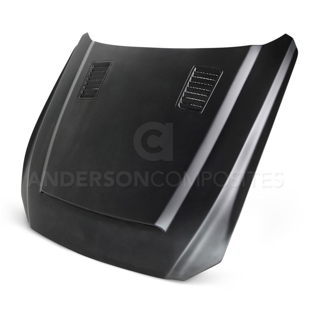 Anderson Composites AC-HD15FDMU-SN-GF Type-SN fiberglass hood for 2015-2017 Ford Mustang
