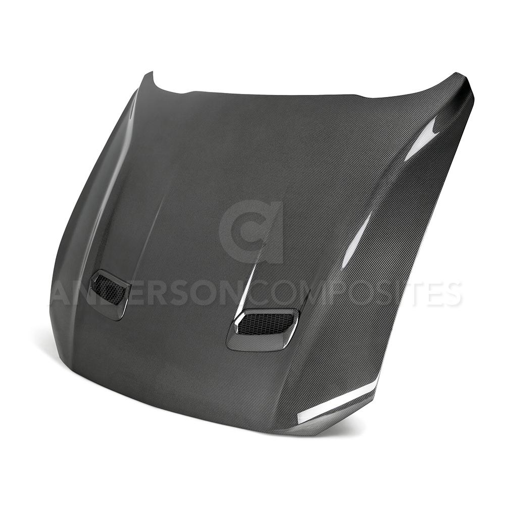Anderson Composites AC-HD18FDMU-OE-DS Type-OE double sided carbon fiber hood for 2018-2020 Ford Mustang