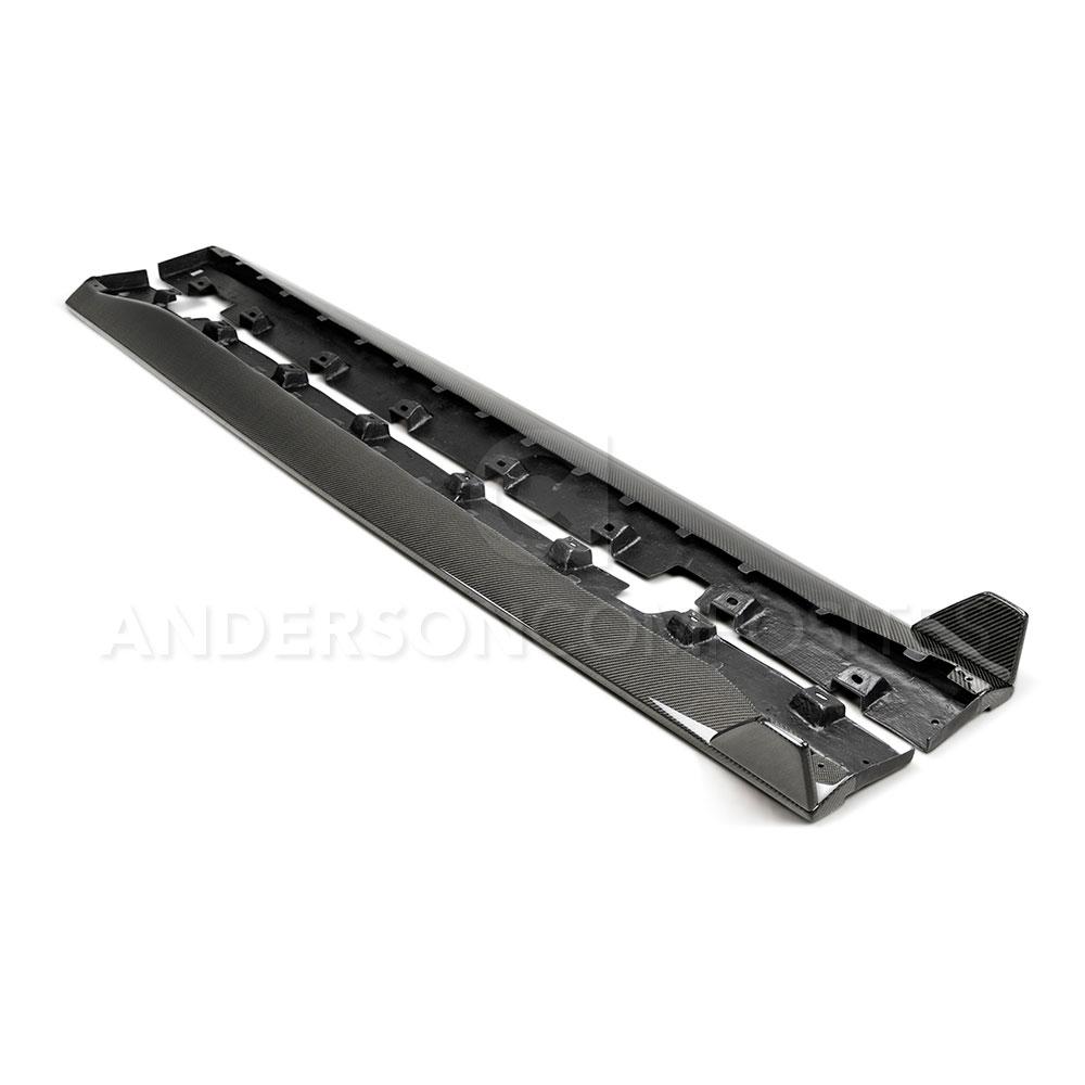 Anderson Composites AC-SS15FDMU-GR Type-GR (GT350 Style) carbon fiber side rocker panel splitter for 2015-2020 Ford Mustang