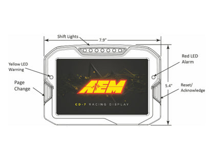AEM CD-7 Carbon Digital Racing and Logging Dash Display - Logging / GPS Enabled 30-5703