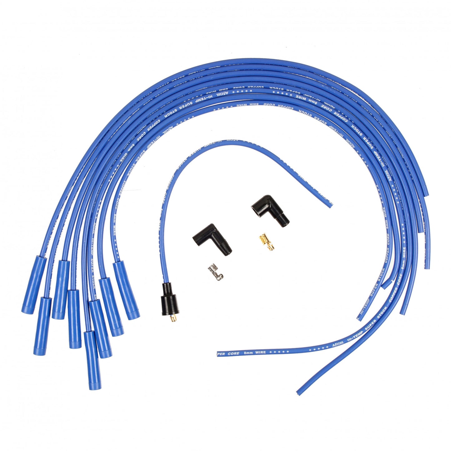ACCEL Spark Plug Wire Set - Super Stock - Copper Spiral Core - 8mm - Blue 4038B