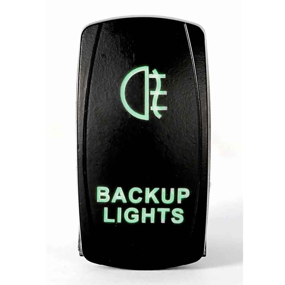 Quake LED - QRS283 - Rocker Switch Backup 2 Way 5 Pin Green