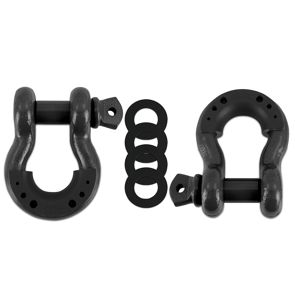 Mishimoto 3/4" Steel D-Ring Shackle Set, 2 Pieces, Black BNDR-BK