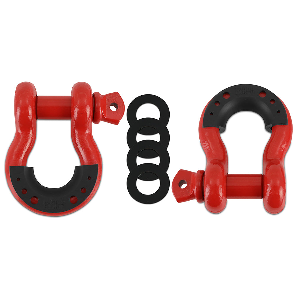 Mishimoto 3/4" Steel D-Ring Shackle Set, 2 Pieces, Red BNDR-RD