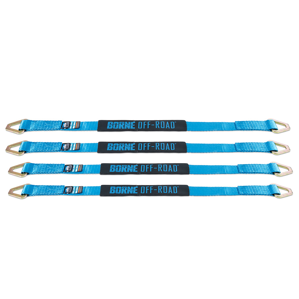 Mishimoto Borne Off-Road Vehicle Ratchet Tie-Down Kit, Blue BNRTC-TD-4BL