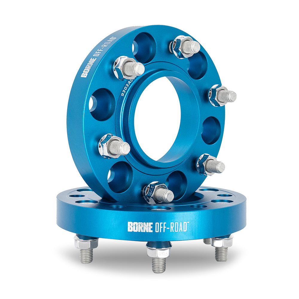 Mishimoto Wheel Spacers, 6X139.7, 93.1mm Center Bore, M12 X 1.5, 1.00-in Thick, Blue BNWS-001-250BL