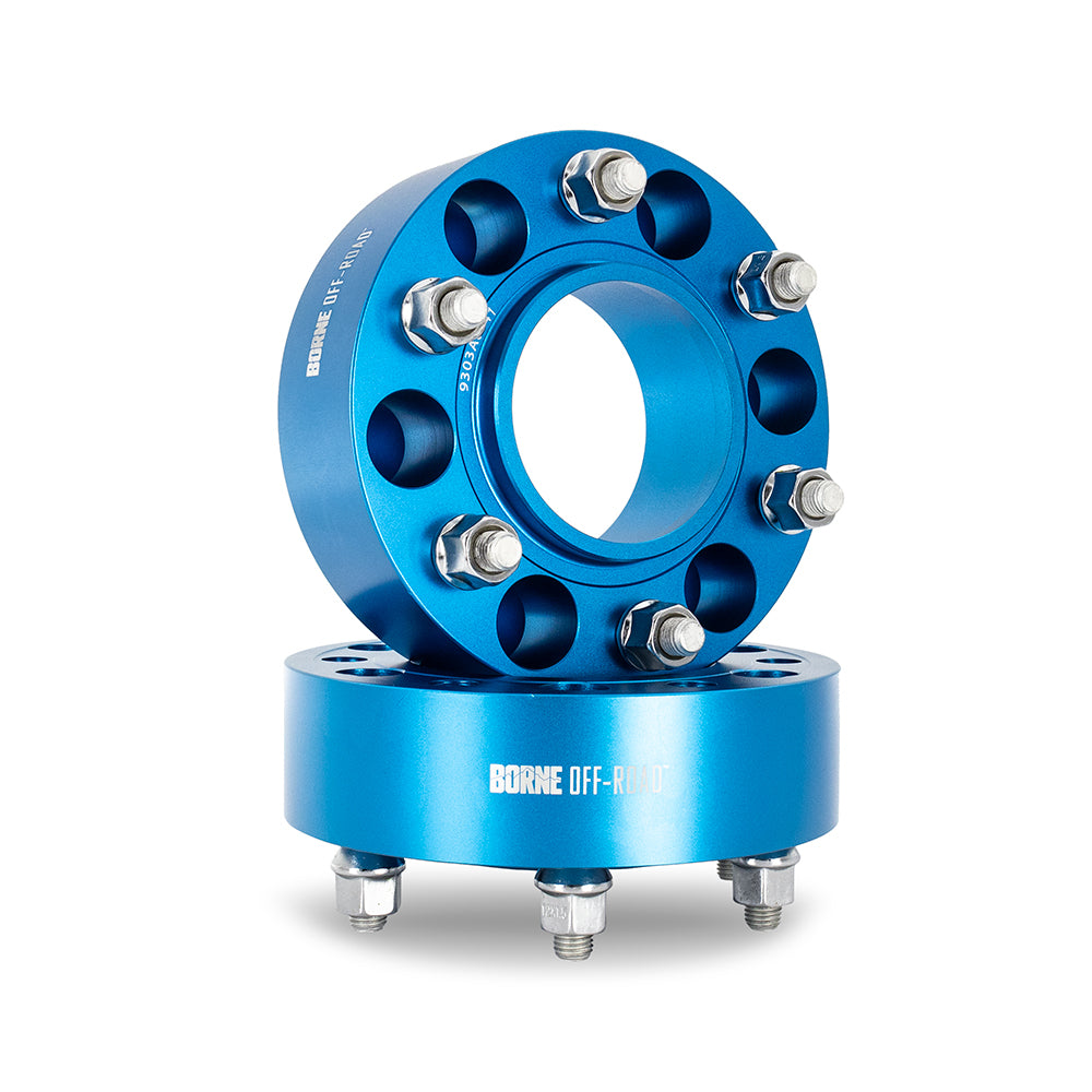 Mishimoto Wheel Spacers, 6X139.7, 93.1mm Center Bore, M12 X 1.5, 1.40-in Thick, Blue BNWS-001-350BL