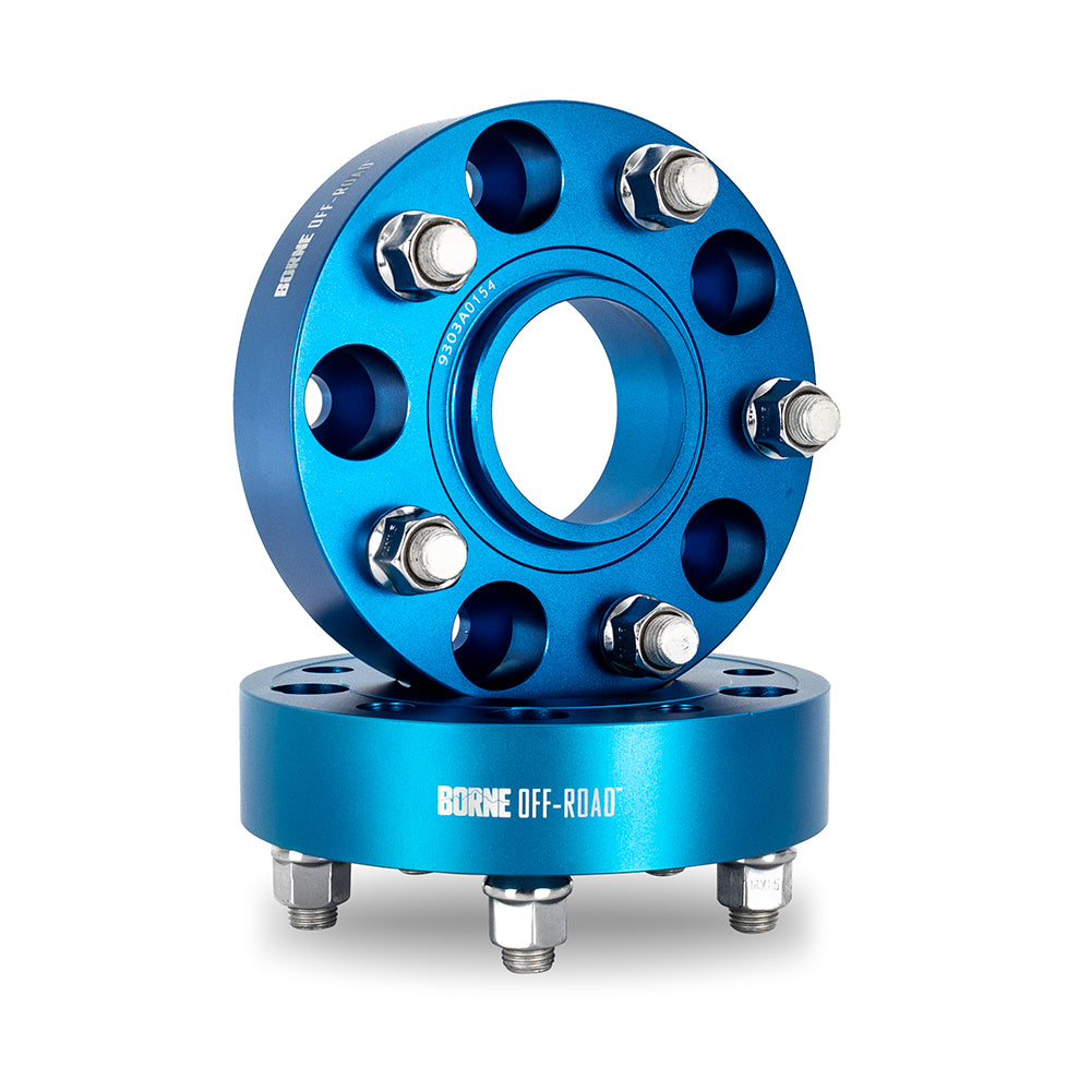 Mishimoto Wheel Spacers, 5X127, 71.6mm Center Bore, M14 X 1.5, 1.75-in Thick, Blue BNWS-003-450BL