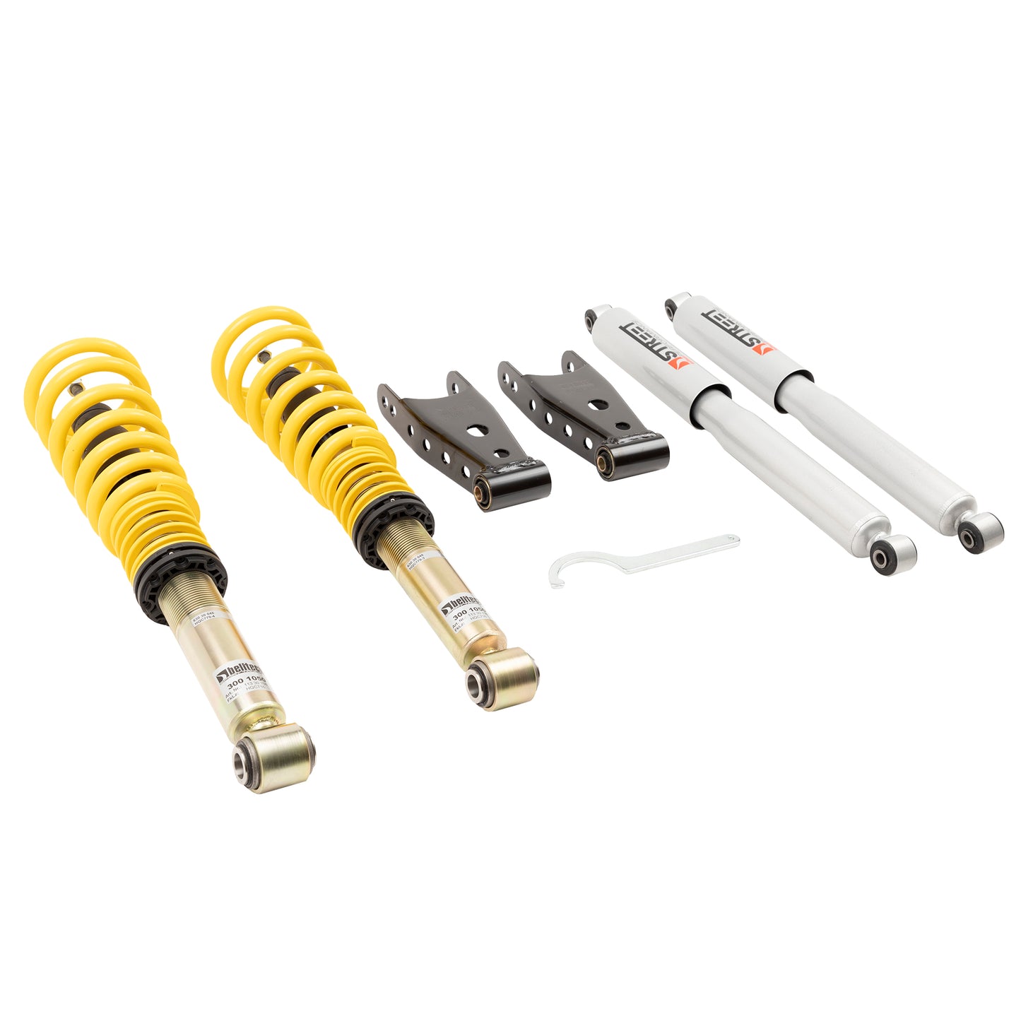 BELLTECH 13008 COILOVER KIT Factory Preset Fixed Damping 0-3 in. Height Adjustable Drop 2004-2013 Ford F150 (All Cabs) 2wd 0 in.-3 in. Drop (fixed dampening) 04-13 Ford F150 (All Cabs) 4wd 0 in.-4 in. Drop