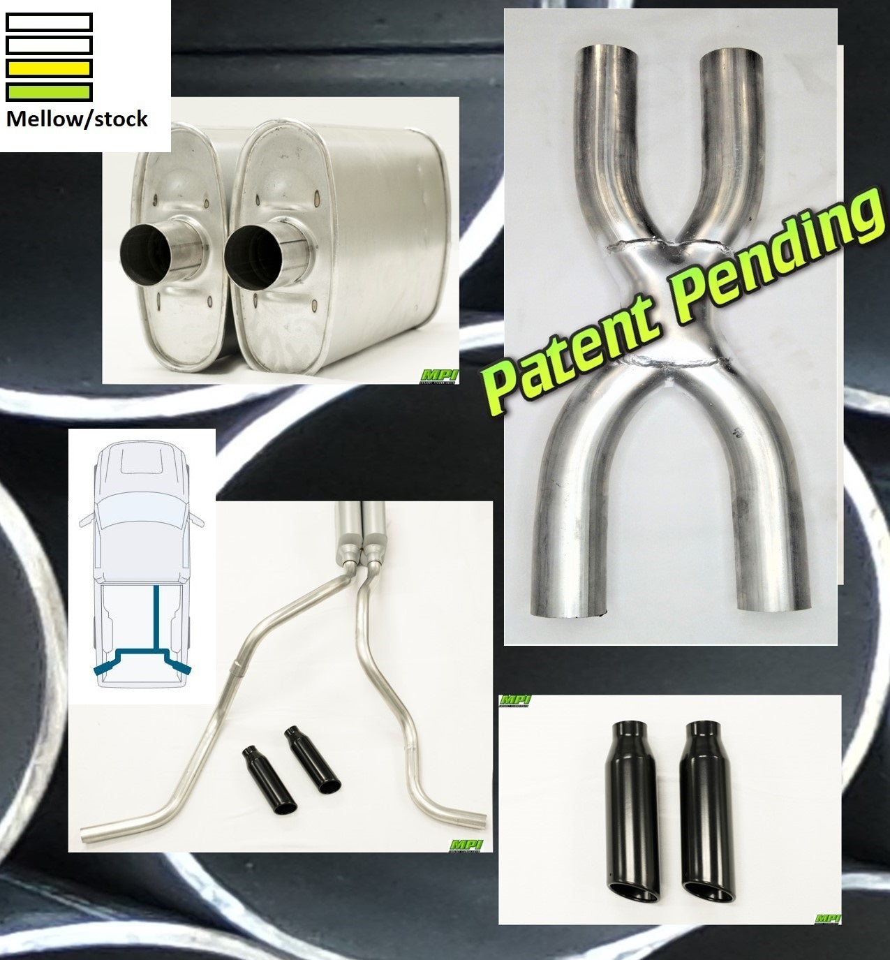 MPI Exhaust System With MPI Turbo Muffler And Powder Coated Black Tips T221-BTTBBLK