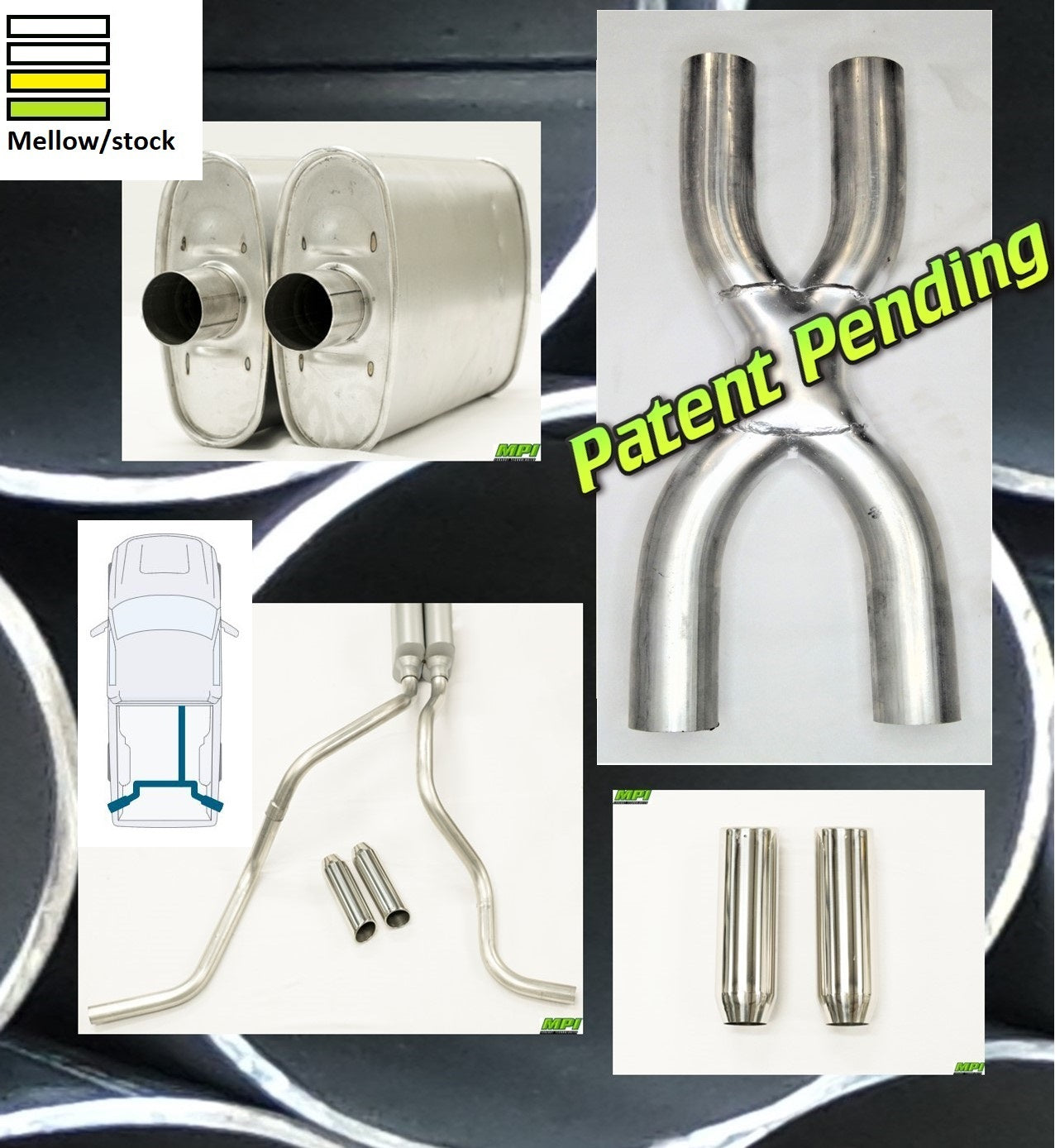 MPI Exhaust System With MPI Turbo Muffler And Polished Bright Chrome Tips T121-BTTBCM