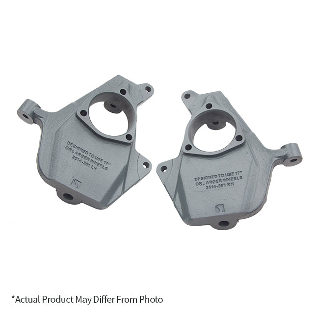 BELLTECH 2515 DROP SPINDLE SET 2 in. Drop Spindle Set 2015-2018 Chevrolet Silverado/Sierra 1500 (All Cabs) 15-18 Tahoe Suburban Avalanche (2WD Only)(For use w/ 3 in. or more drop only) 2 in. Drop Spindle