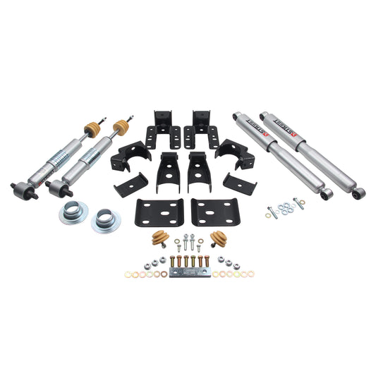 BELLTECH 991SP LOWERING KITS Front And Rear Complete Kit W/ Street Performance Shocks 2014-2018 Chevrolet Silverado/Sierra (All Cabs) 2wd +1 in. to -2 in. F/4 in. R Drop W/ Street Performance Shocks