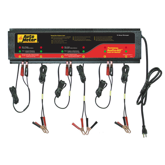 AutoMeter BUSPRO-662; AGM Optimized Smart Battery Charger - 6 Channel 230v 5 amp BUSPRO-662