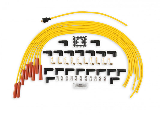 ACCEL Spark Plug Wire Set - 8mm - Yellow with Orange Straight Boots ACC-24040 4040