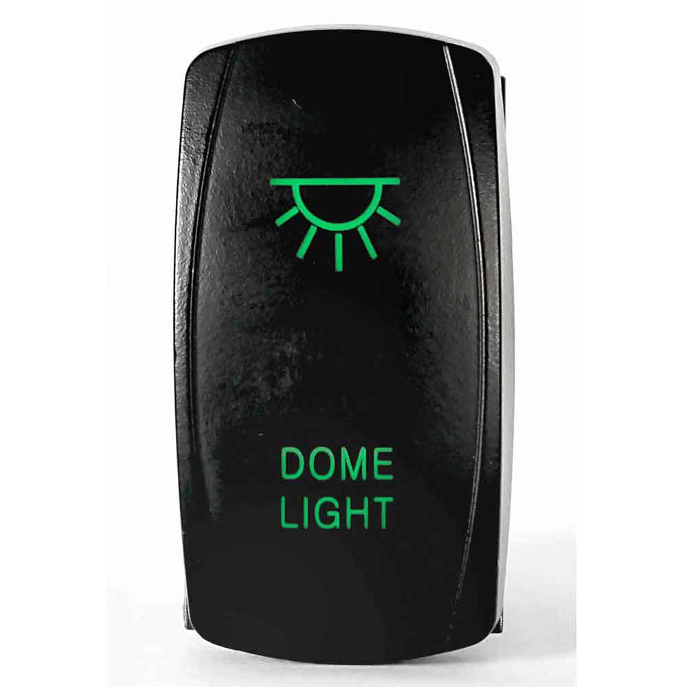 Quake LED - QRS271 - Rocker Switch Dome Lights 2 Way 5 Pin Green