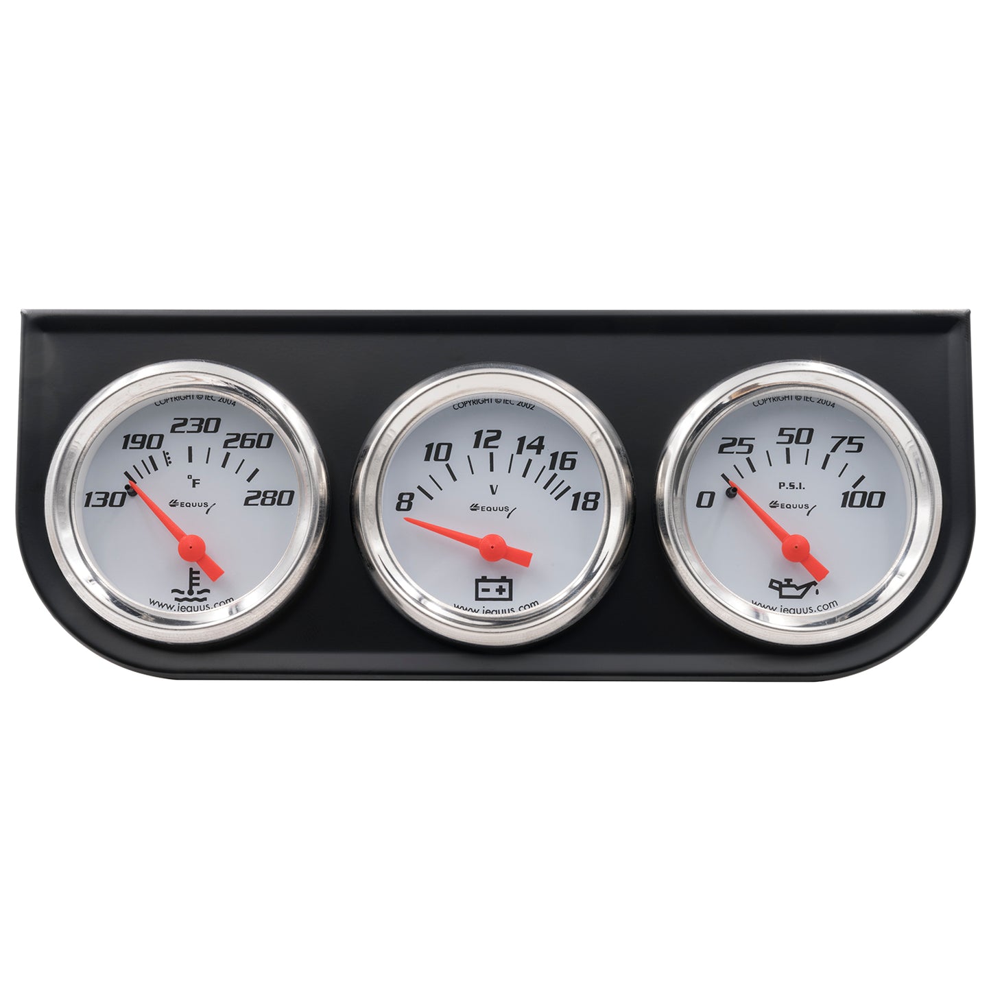 Equus 2 in. White Volt Triple Gauge Kit E5200