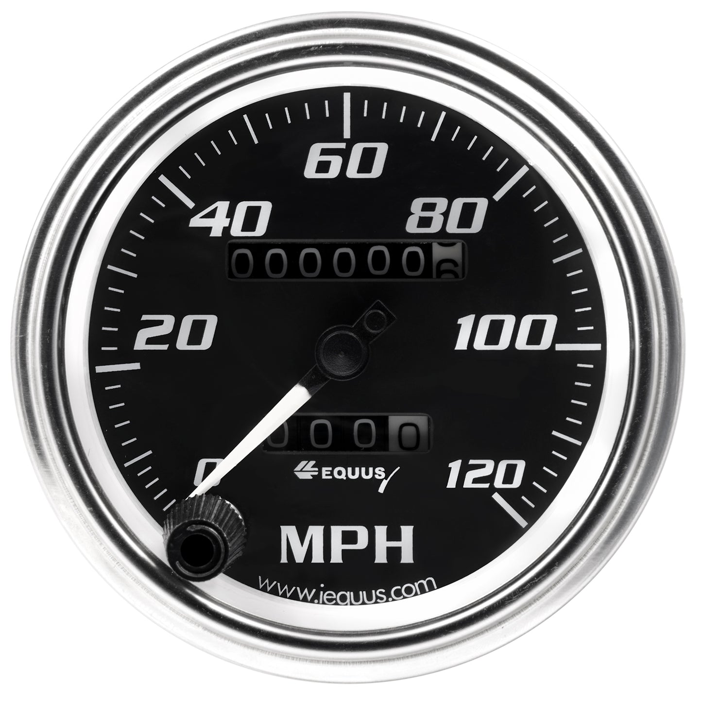 Equus 3-3/8 in Chrome Mechanical Speedometer E7072