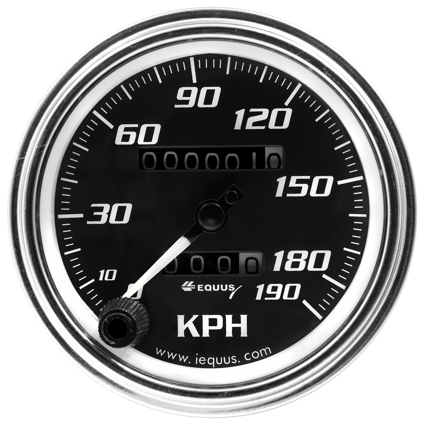 Equus 3-3/8 in. Chrome Mechanical KPH Speedometer E7079