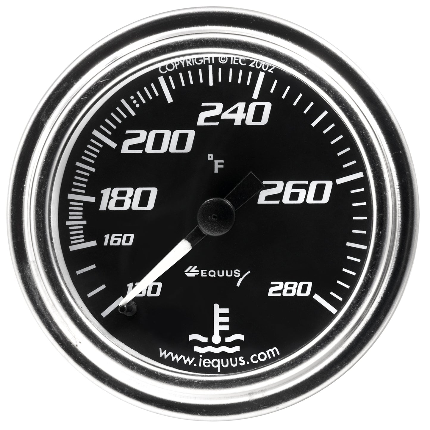 Equus 2 in. Chrome Mechanical Water Temperature Gauge (Extended Tubing Length) E7241