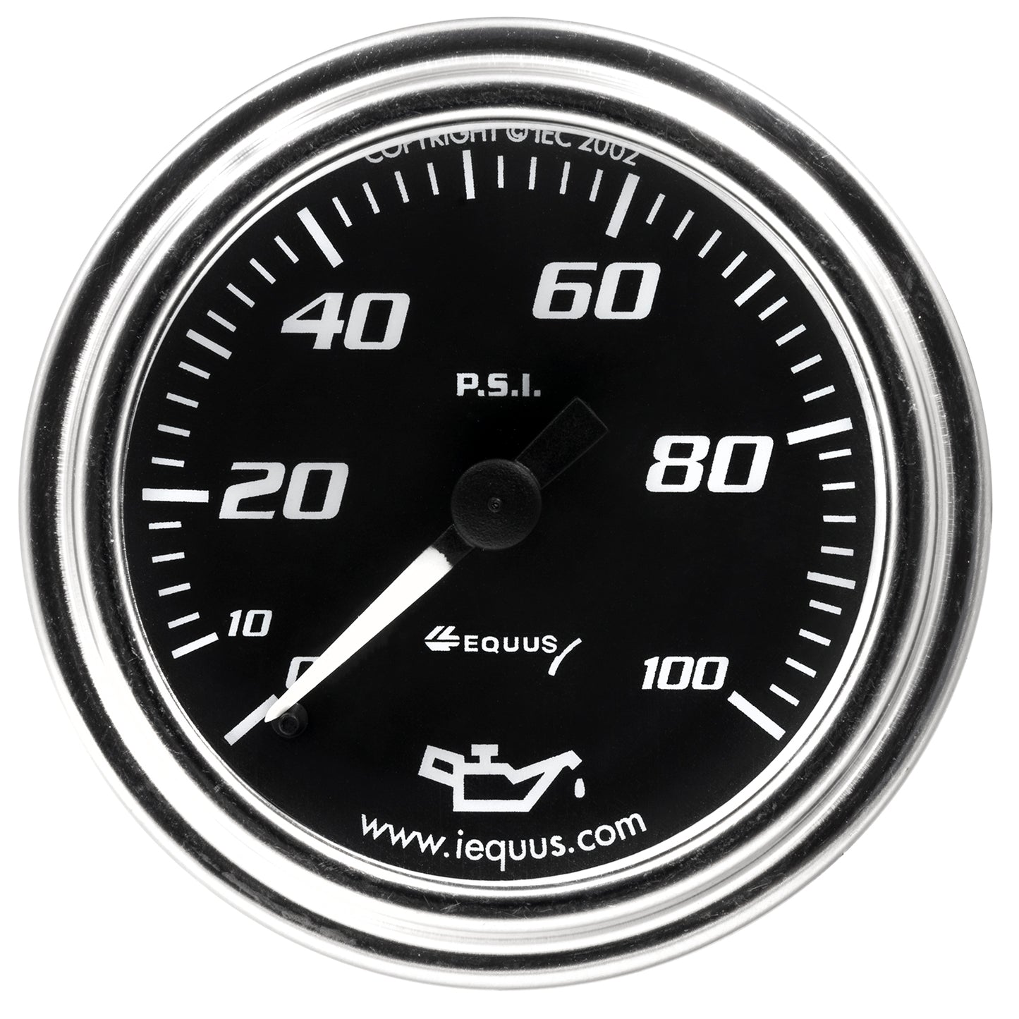 Equus 2 in. Chrome Mechanical Oil Pressure Gauge E7244
