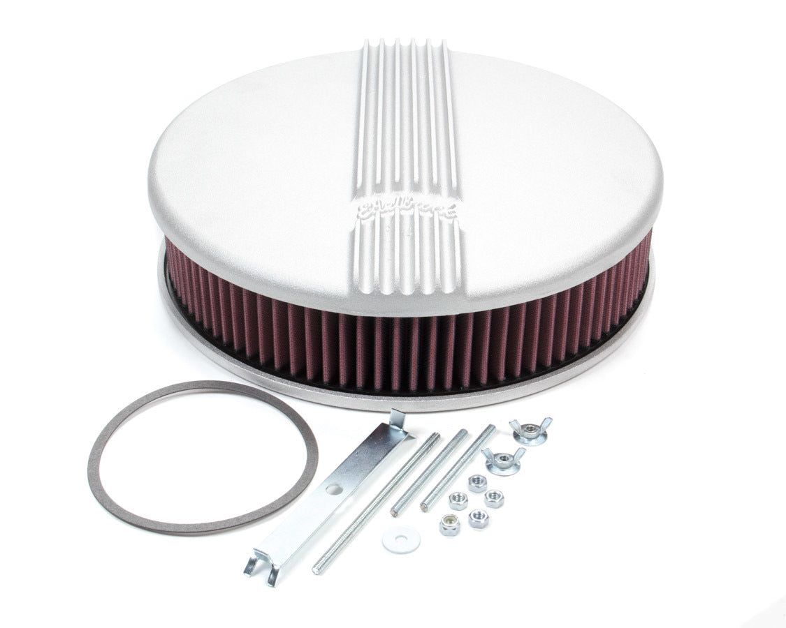 EDELBROCK Air Cleaner Kit Classic Finned 14in Dia. x 3.9in 41179