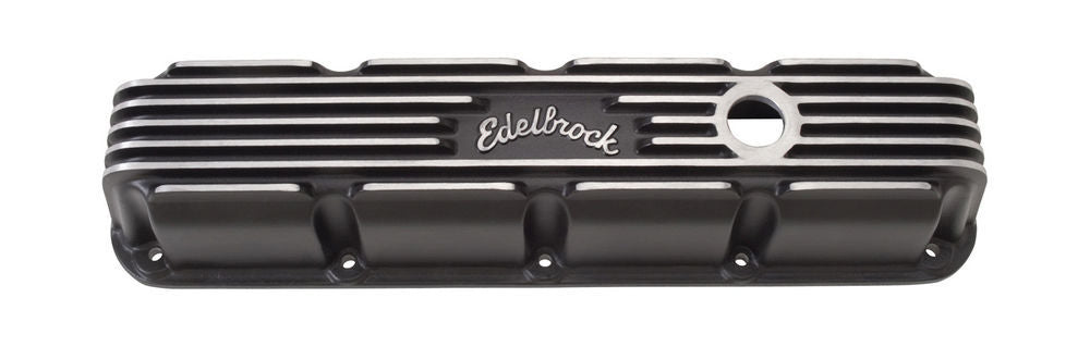 EDELBROCK SBM Classic Finned V/C's - Black 41773