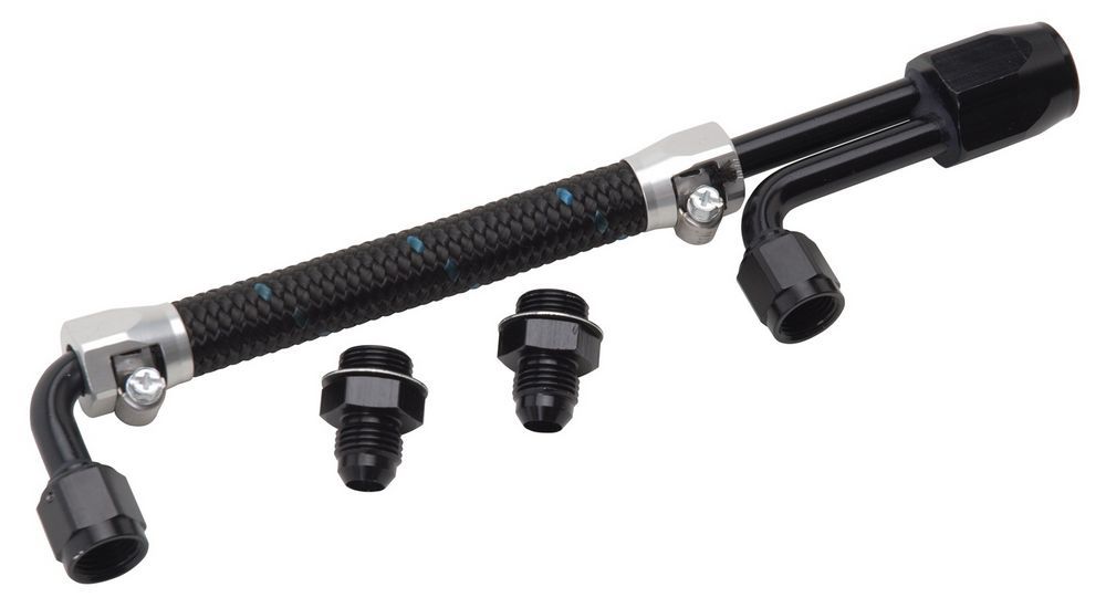 EDELBROCK Dual Quad Fuel Line Kit Clear/Black Finish 80913