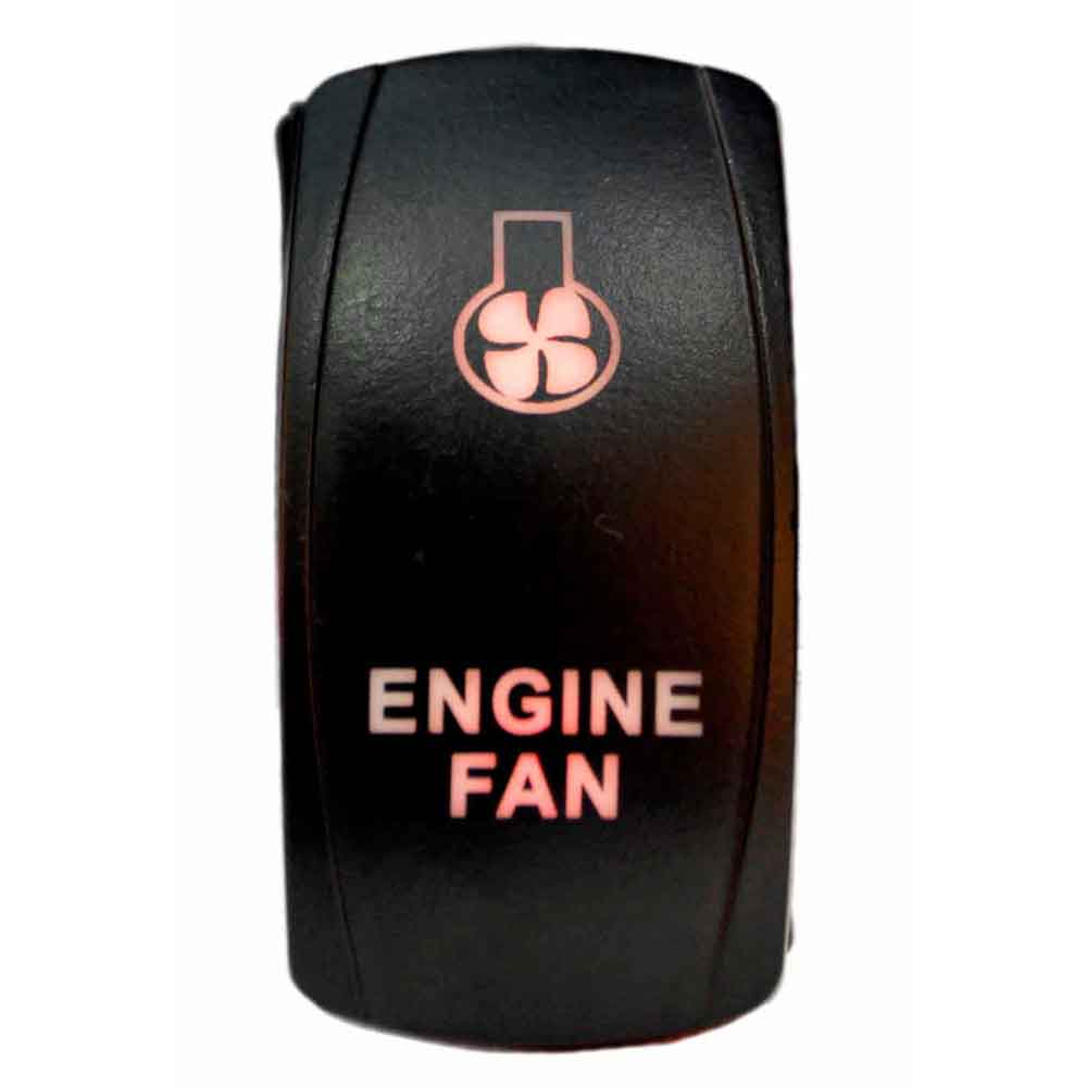 Quake LED - QRS320 - Rocker Switch Engine Fan 2 Way 5 Pin Red