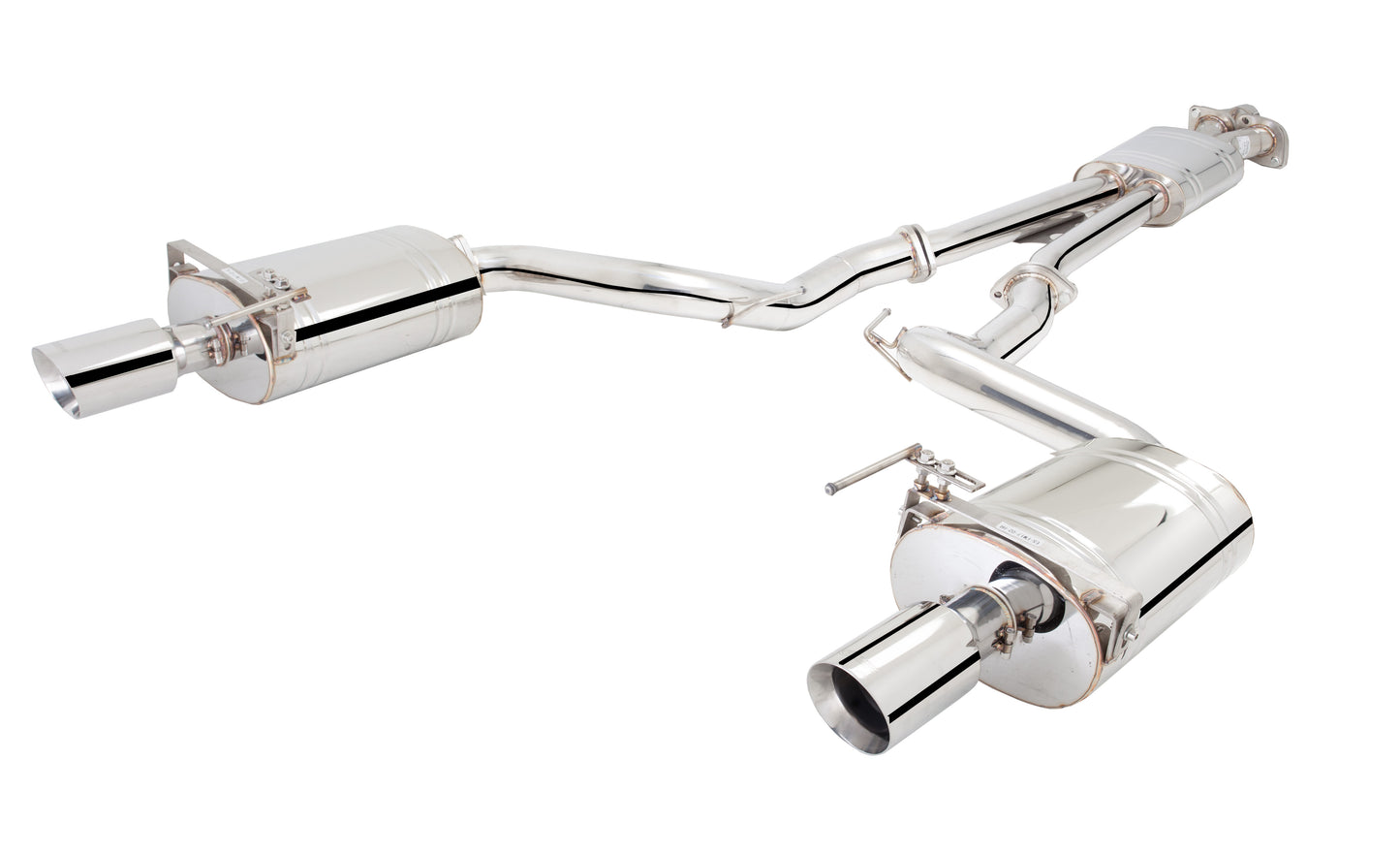 XFORCE Ford Mustang EcoBoost/GT Coupe/Convertible 2015-17Twin 21/2" Stainless Steel Cat-Back Exhaust System With 3" Oval Rear Mufflers; Exhaust System Kit ES-FM17-02-CBS