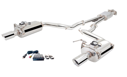 XFORCE Ford Mustang EcoBoost/GT Coupe/Convertible 2015-17 Twin 21/2" Stainless Steel Cat-Back Exhaust System With 3" Oval Varex Mufflers; Exhaust System Kit ES-FM17-02-VMK-CBS
