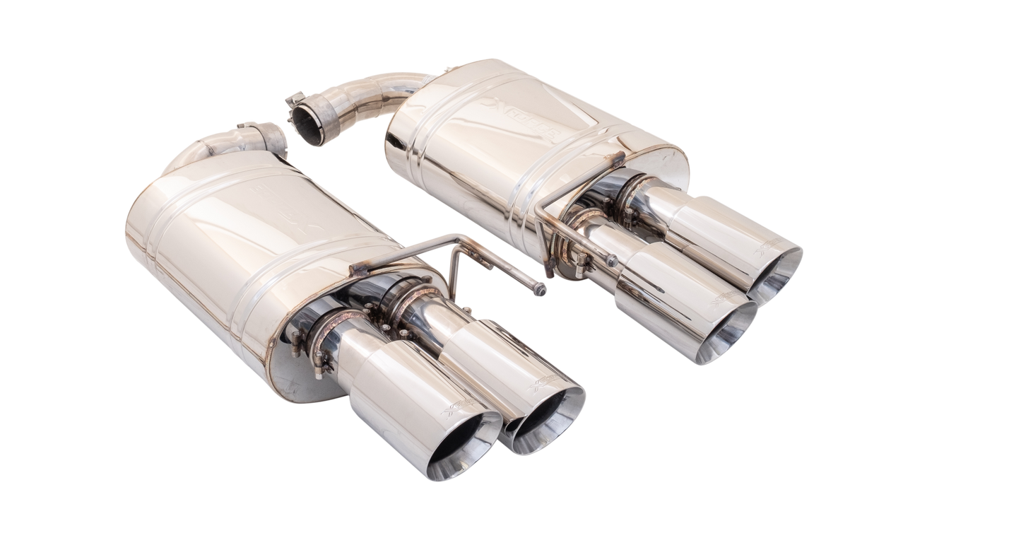XFORCE Ford Mustang GT 2018 (Coupe&Convertible) Twin 3" Stainless Steel Axle-Back Exhaust System With Oval Mufflers/Quad Tips; Exhaust System Kit ES-FM18-ABS