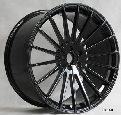 22" X 9/10.5" Staggered Forged Gloss Black Wheels Set - Dynamic Performance - F001-GB-22x9/10.5-5x112-35/38-66.56