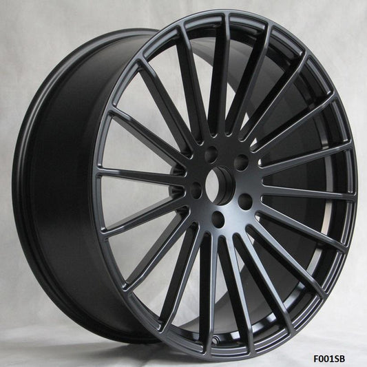 22" X 9/10.5" Staggered Forged Semi Black Wheels Set - Dynamic Performance - F001-SB-22x9/10.5-5x112-35/38-66.56