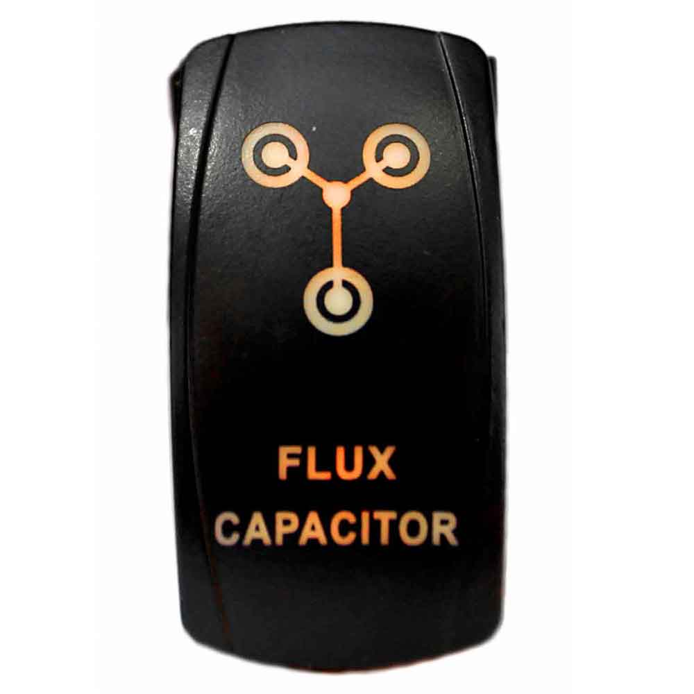 Quake LED - QRS289 - Rocker Switch Flux Capacitor 2 Way 5 Pin Amber