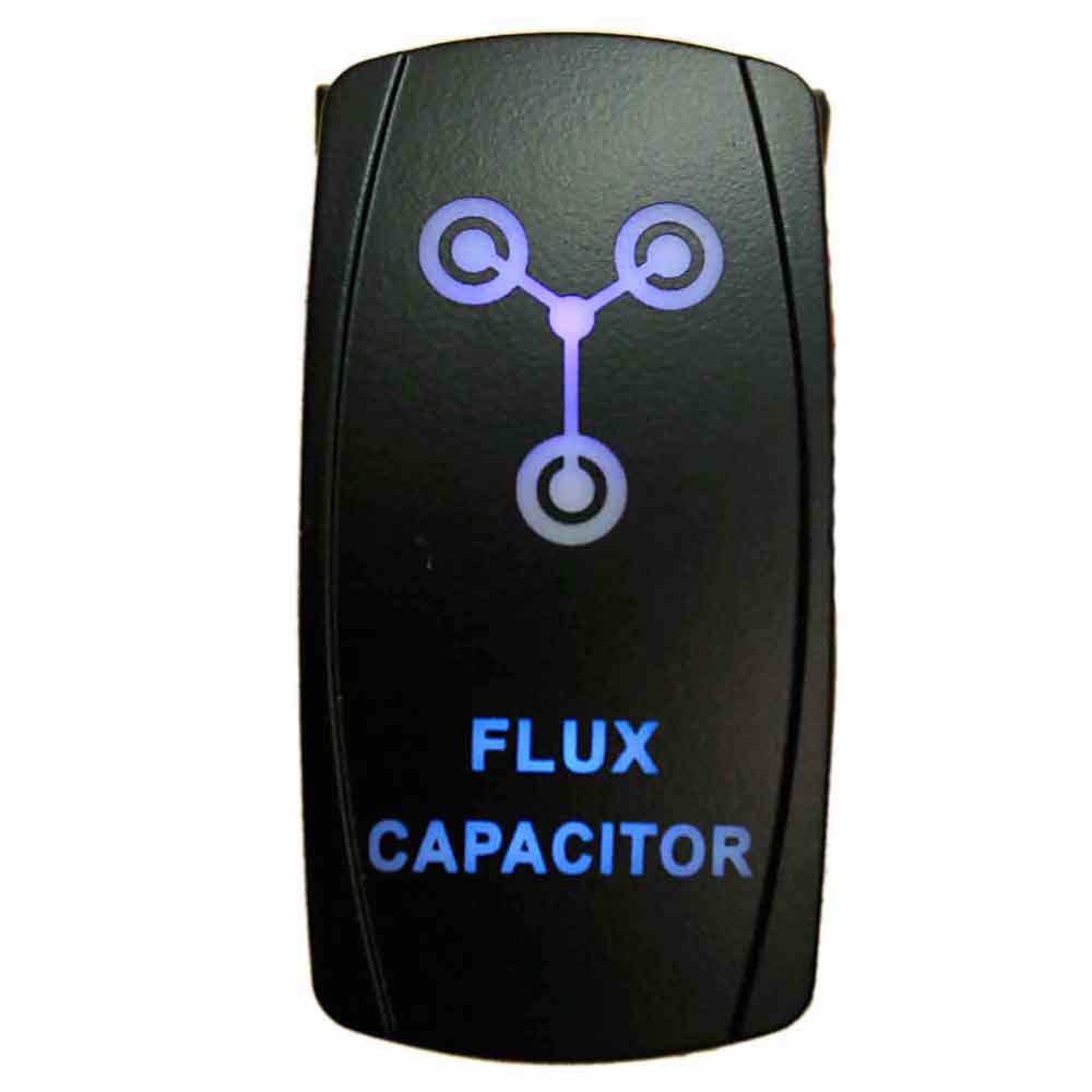 Quake LED - QRS290 - Rocker Switch Flux Capacitor 2 Way 5 Pin Blue