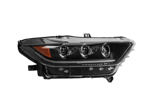 RENEGADE 2015-2017 Mustang Full LED high/Low beam Sequentail Head light - Glossey Black/Clear WINJET-CHRNG0687-B-SQ