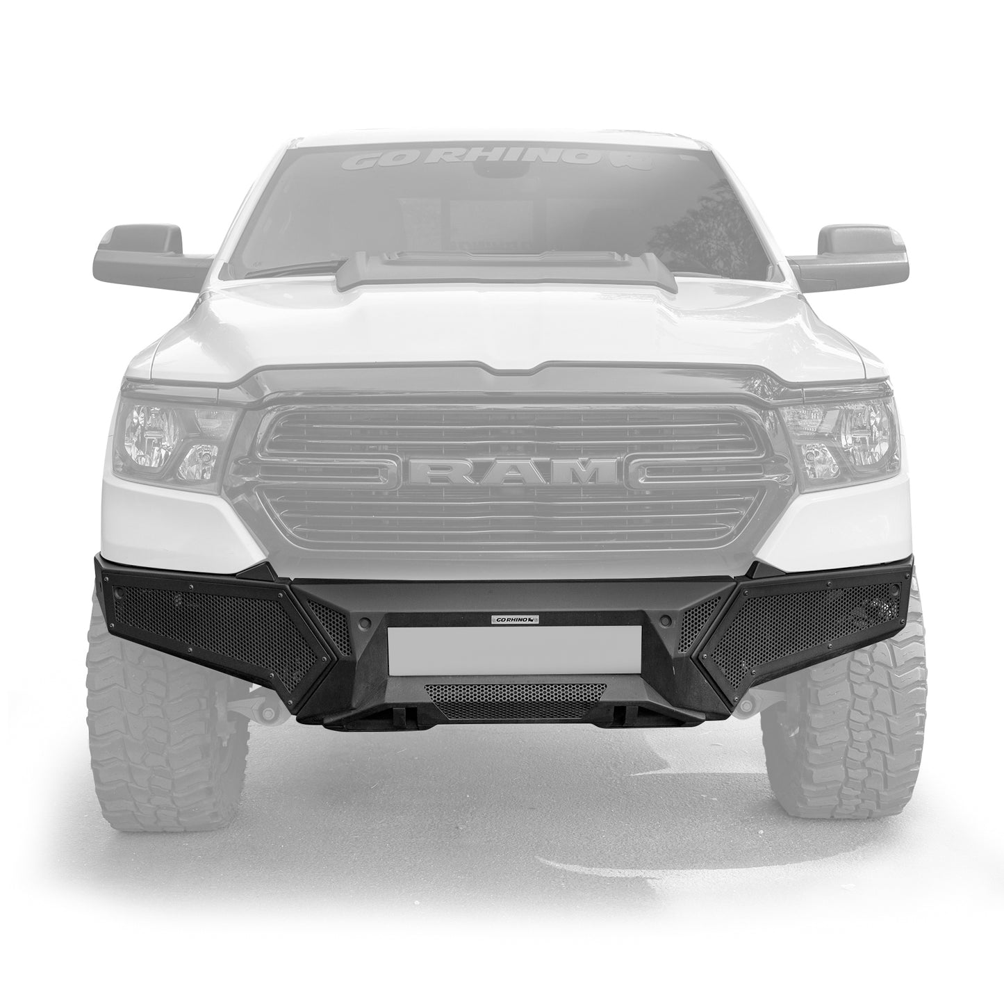 Go Rhino 34130T Element Front Bumper With Fixed Light Bar Mount Textured Black