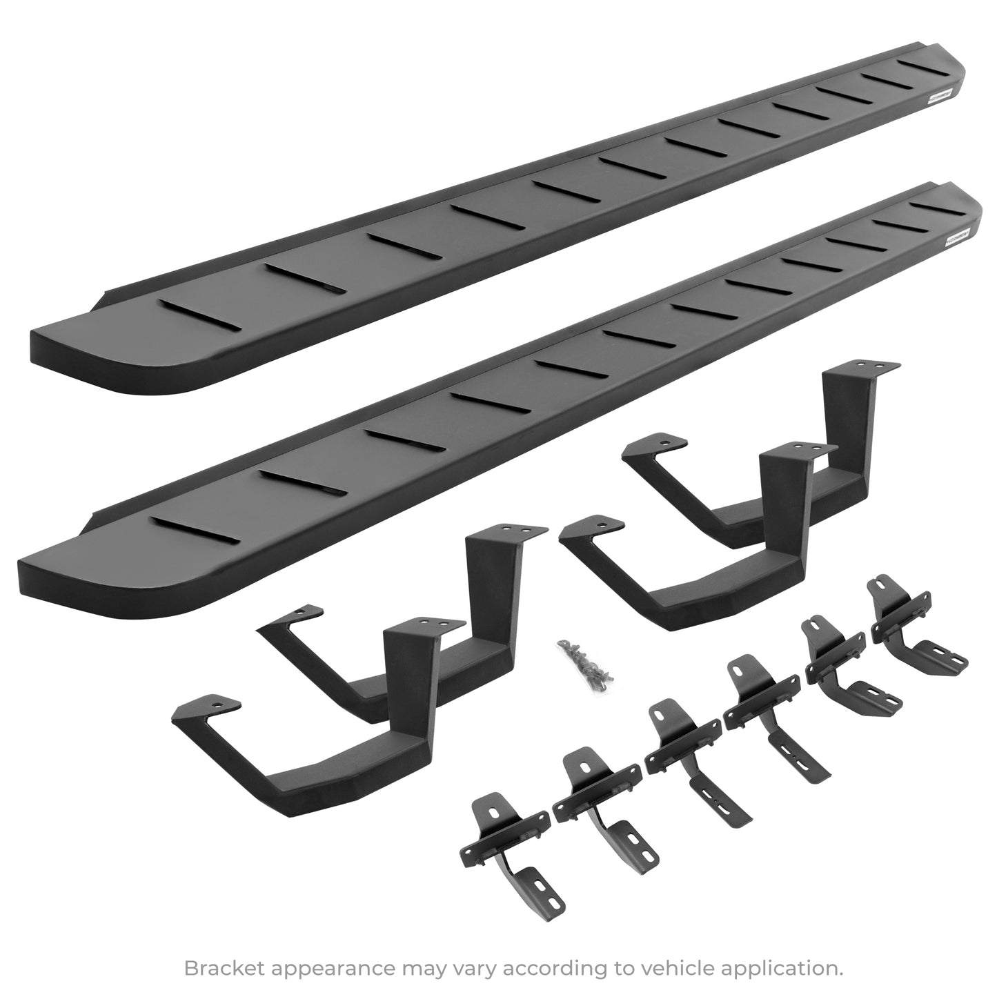 Go Rhino 6342068720PC RB10 Running Boards With Mounting Brackets & 2 Pairs Of Drop Steps Kit Textured Black